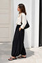 Black Shalwar Pants with Waist and Cuff Laces - 2
