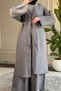 6344 - Stylish and Comfortable Viva Casual Women's Cap Tunic Trousers 3-Piece Set with Waist Tie Detail - 6