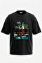 The Weeknd_62 Design Printed Oversize Black T-Shirt