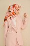 Twill Silk Scarf Floral Pattern Powder 90X90 - 5