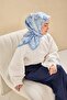 Twill Silk Scarf Milky Way Baby Blue 90X90 - 3