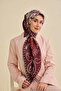 Twill Silk Scarf Classic Motif Burgundy 90X90 - 5