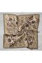 Twill Silk Scarf Large Floral Gold 90X90 - 5