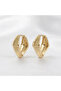 Gold-Plated Stainless Steel Geometric Angular Hoop Earrings - Luxurious and Durable Anti-Tarnish Design - 2