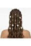 Vintage Braided Hair Ring Leaf Model Buckle Set (10 Pieces)
