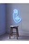 Soyut Yüz Figürlü LED Neon Duvar Tablosu | Mavi Aydınlatmalı Modern Dekor | Salon - 2