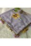 Handmade Needlework Writing, Scarf, Yemeni, Mevlit Cover, Head Cover, 4 Sides Embroidered, 100% Cotton, 100*100cm - 7