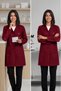 Women's Shirt Collar Long Sleeve Long Length Color Options Alpaca Fabric Doctor and Nurse Coat - 7