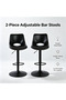 Modern Bar Stools Set of 2, Adjustable Faux Leather Upholstered Swivel Bar Stools, Counter Height Bar Chairs with Back for Kitchen Island, Black - 5