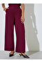 Burgundy Wide-Leg Trousers - 2