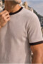 Miyazaki Regular Fit 100% Cotton Waffle Box Crew Neck Men's T-Shirt - Pebble Stone - 6