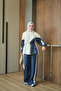 Women's Double Color Hooded Set Navy Blue