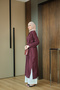Women's Hidden Buttoned Waist Tie Dress, Plum - 3