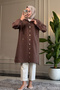 6627 - Comfortable and Stylish Zippered Soft Modal Fabric Long Hooded Women's Tunic - 5