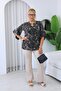 Plus Size Blouse with Flounce Sleeves and Accessory Detail at the Collar - 5