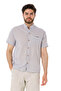 Men's Judge Collar Short Sleeve Linen Shirt-4520