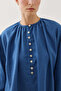 Crew Neck Linen Shirt Blue - 7