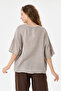 Mink Italian 100% Linen Stone Oversize Linen Blouse Size 38 - 42 - 6