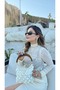 Çnt004 Wooden Handle Stamped Sticker Clutch Bag - 2