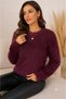 Women's Polo Neck Soft Textured Knitwear Sweater Soft Textured Long Sleeve Stylish Casual Sweater - 3