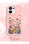 Oppo A6 Pro Compatible Case Camera Protector Pink Silicone Couple Phone Case Floral Pattern - 2