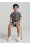 Boys Grey Football Print T-Shirt and Shorts Co-ord Set - 4