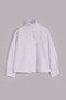 Girl's Ruffle Detailed White Shirt 100% Cotton High Collar Long Sleeve Shirt 6-11 Years Old