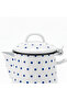 White Enamel Kettle with Blue Polka Dot Print — 1.8 Ltr - 2