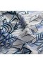 Milano Women's Floral Leaf Patterned Tivil Silk Scarf Indigo 90X90 - 2