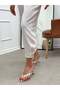 White Satin Black Polka Dot (Jayla) Flip-Flop Heeled Slippers - 2
