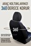 Fiat Egea Hb Compatible Leather Detailed Auto Seat Cover Full Set with Lumbar Support Fast Black-Blue - 7