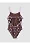 Lcw Kids Brown Polka Dot Girls' Swimsuit - 5