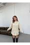 Women's Oversize Long Sweater and Flared Mini Skirt Knitwear Top and Bottom Set - Standard