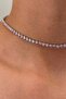 Steel Zircon Waterway Elevator Choker Necklace Pink - 3