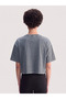 Lila Loose Fit Crew Neck Printed 100% Cotton Women's Gray T-Shirt - 2