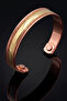 Men's Women's Copper Bracelet Handcrafted Double Color Sun Pattern Adjustable Ion Bracelet - 3