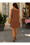 Natural Elegance-Women's Strappy Button Detailed Pocketed Summer Sandy Dress - 4