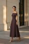 Strapless Long Evening Dress Flared Skirt Zipper Wedding Engagement Graduation Dress - 4