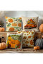 Orange Pumpkin and Truck Fall Patterned Runner and Set of 4 Throw Pillow Covers - 5