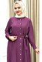Giyık Is a Hijab-Style Full-Length Buttoned Outerwear Made of Strawberry Fabric. - 5