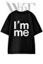 Fingerprint Im Me Design Printed Unisex Black Oversize T-Shirt
