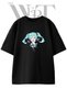 Hatsune Miku_18 Design Printed Unisex Black Oversize T-Shirt
