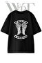 Daryl Wings Design Printed Unisex Black Oversize T-Shirt
