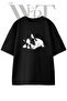 French Bulldog_1 Design Printed Unisex Black Oversize T-Shirt