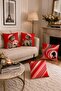Parisian Red Cat Patterned 4-Piece Throw Pillow Cover Set - 2