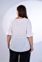 Women's Plus Size Collar Sleeve Ruffle Detailed Blouse White - 4