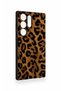 Samsung S23 Ultra Compatible Dark Leopard Leather Patterned Silicone Case - 4