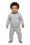 Hooded Baby Tracksuit Set, Unisex, 70% Organic Cotton Zip-Up Sweatshirt and Pants Set, 2 Yarns, Gray