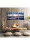 Ocean Sunset Beach 3 Piece Gallery Wrapped Canvas Wall Art | 3x 30x40cm 12x16 inch | Panoramic Sea Waves Triptych - 6