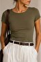 Soft Touch Boat Neck Short Sleeve Flexible Basic Body Md3511